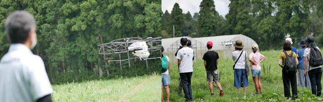 中学1・2年生を対象に、農業用ドローンの飛行実演を実施のサブ画像2_参考資料2： 飛行の様子