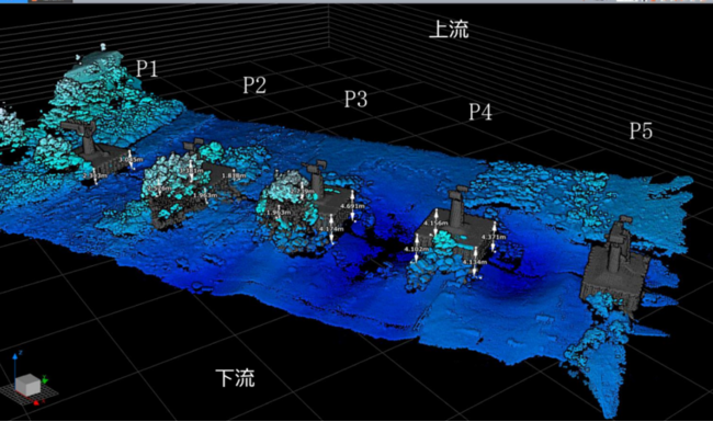 Terra Drone、ドローン搭載型グリーンレーザ測量を用いて橋梁点検における洗掘調査を実施のサブ画像3_(画像3：点群データからの洗堀深さ計測値)