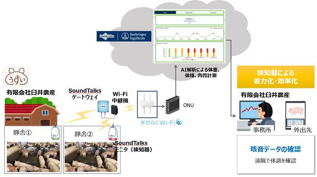 『咳音検知技術/SoundTalksTM』を活用した飼養豚の体調管理に関する「日本初」の実証実験開始についてのサブ画像1