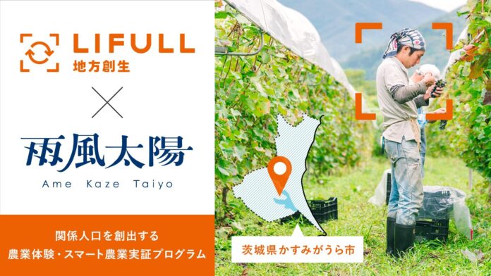 雨風太陽とLIFULLが連携し、茨城県かすみがうら市の関係人口創出を目的に「農業体験プログラム」および「スマート農業実証プログラム」を開催のメイン画像