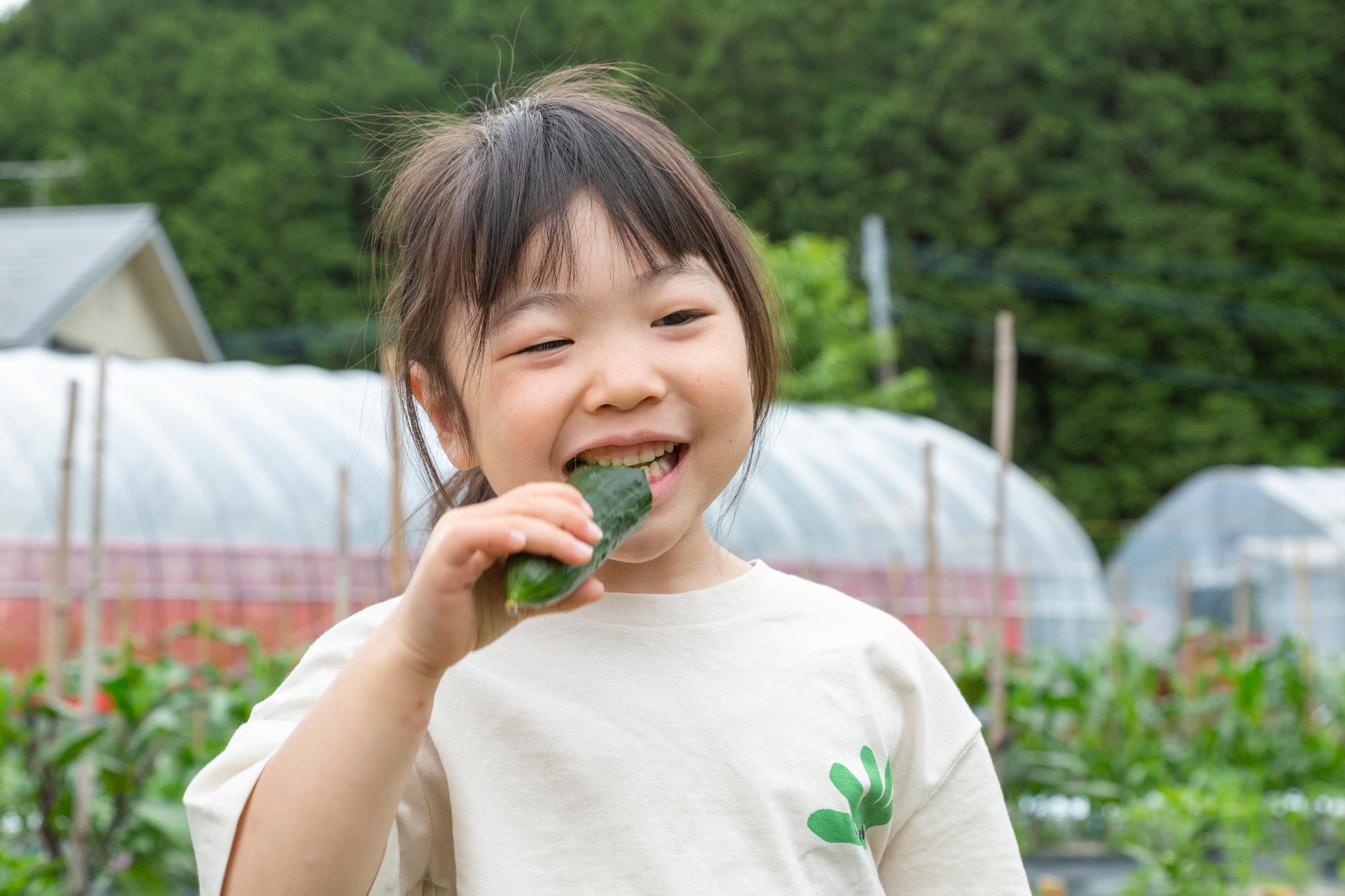 大人も子どもも楽しめる！体験型コミュニティ農園オープン「博多南自然体験ファーム」のサブ画像16_採れたの野菜をがぶり！
