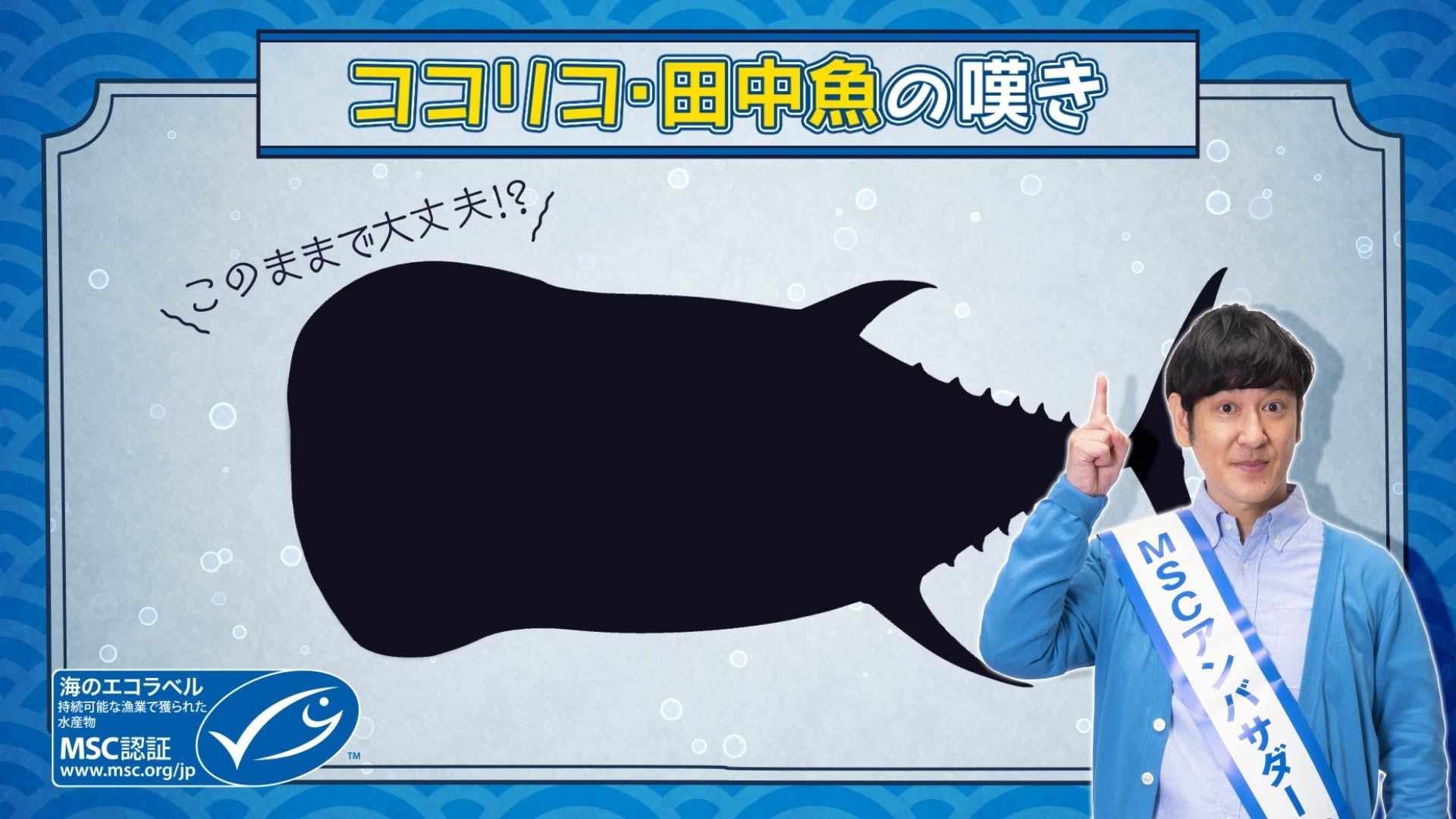 「選ぼう！　海のエコラベル」キャンペーン第2弾開始　　ココリコ・田中直樹さん出演動画のリツイートでMSCラベル付き製品等が343名に当たるのサブ画像2