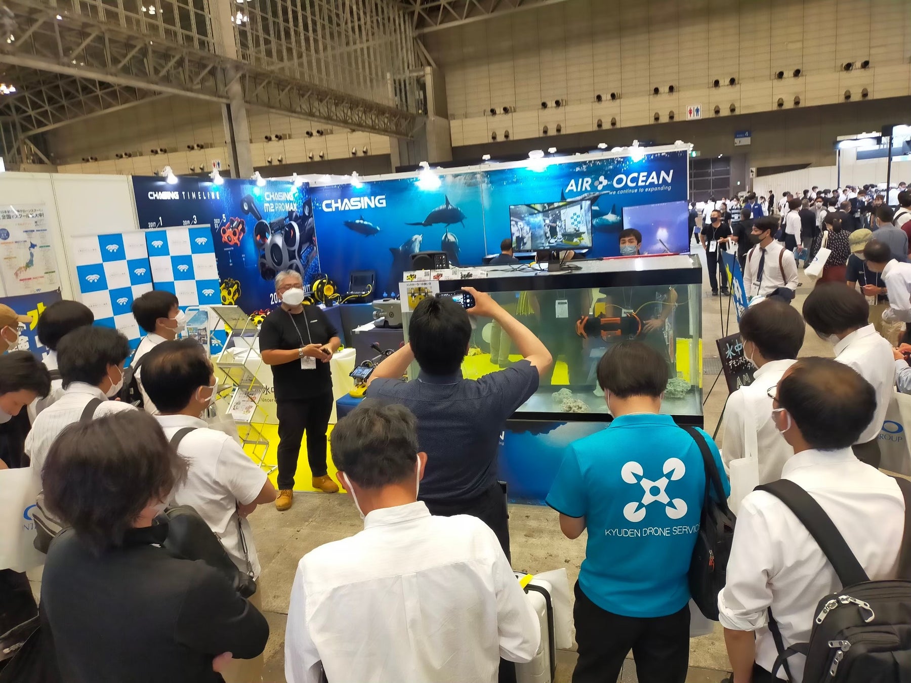 【株式会社スペースワン】「SUBSEA TECH JAPAN2022」に出展。水中ドローン「CHASING」「blueye」の展示・操縦体験も実施。のサブ画像6_水中ドローンデモの様子(JapanDrone2022)