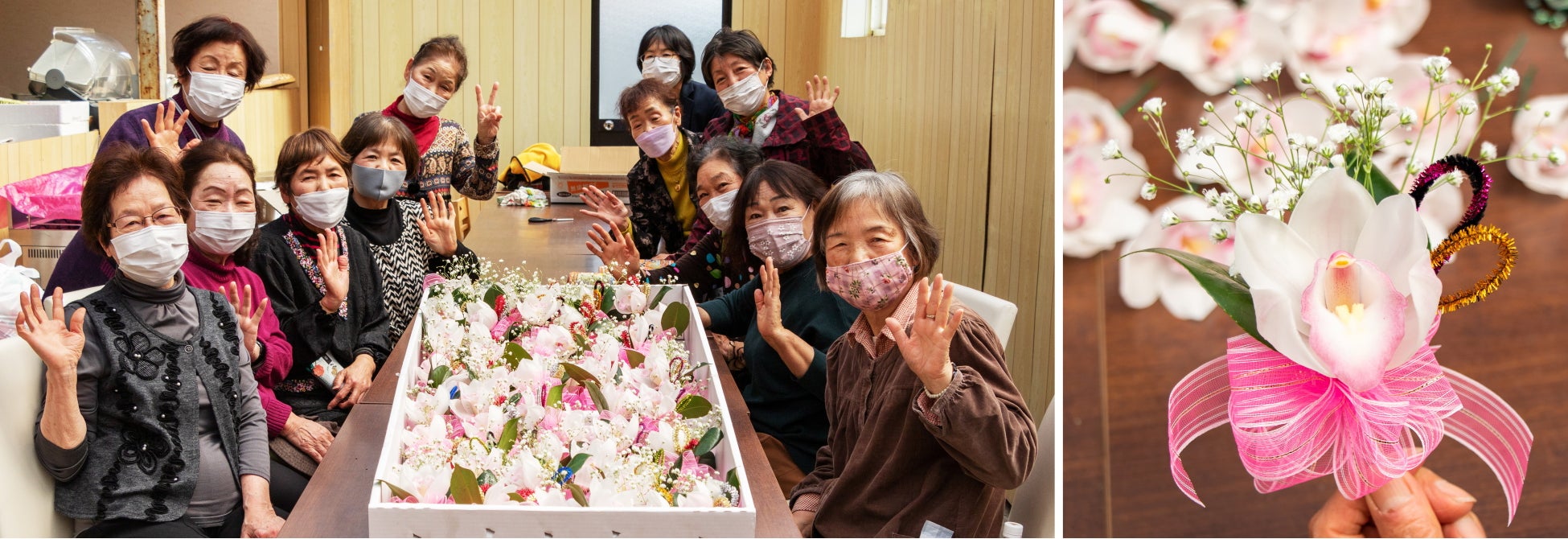 洋ランで子供たちの門出をいろどる― 一般財団法人徳島河野植物資源振興財団（徳島県美馬市）から地域の学校行事へシンビジウムの花を贈る。河野メリクロングループのサブ画像3