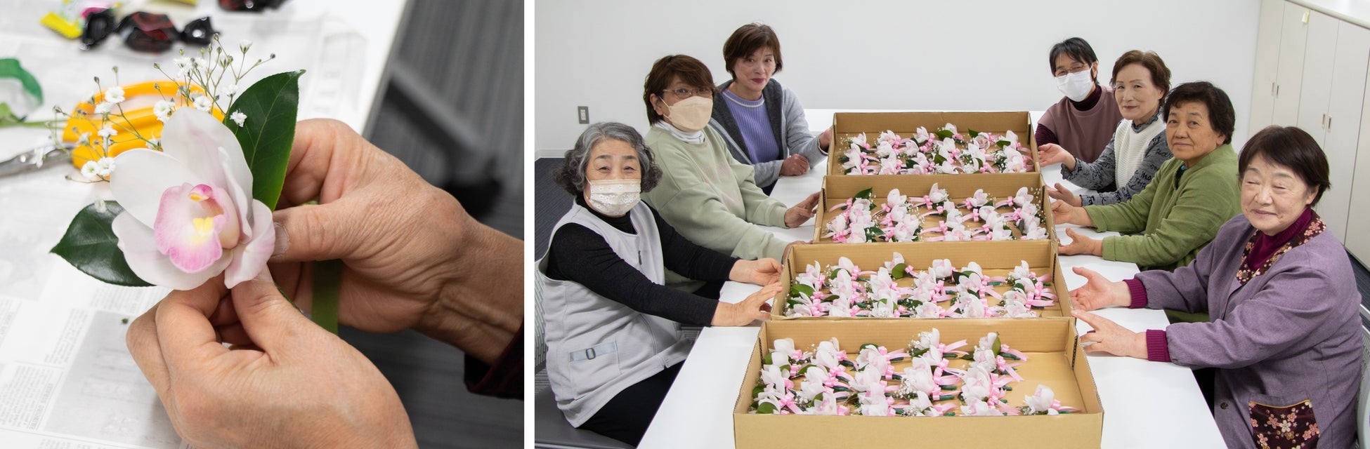 洋ランで子供たちの門出をいろどる― 一般財団法人徳島河野植物資源振興財団（徳島県美馬市）から地域の学校行事へシンビジウムの花を贈る。河野メリクロングループのサブ画像5
