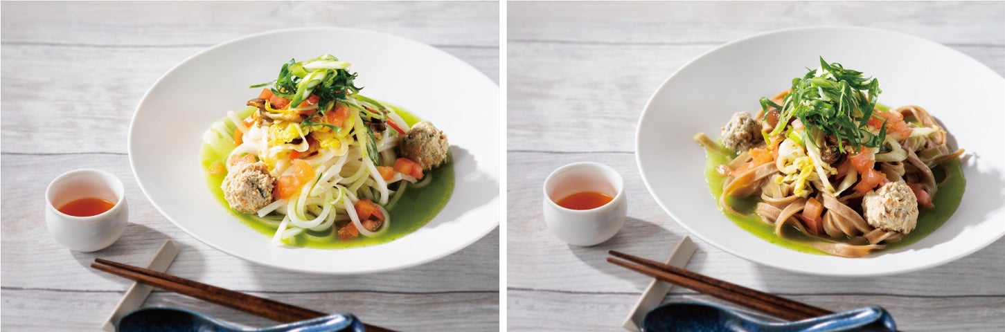 〈八芳園×ふくしま コラボ企画〉安心・安全・美味しい日本一を目指す福島県の“うまい”を届ける「GAP野菜フェア」を開催のサブ画像2_（左）白米麺／（右）玄米麺　※写真はイメージです