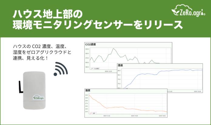 AI潅水施肥システムのゼロアグリ、ハウス地上部の環境モニタリングセンサーをリリースのメイン画像