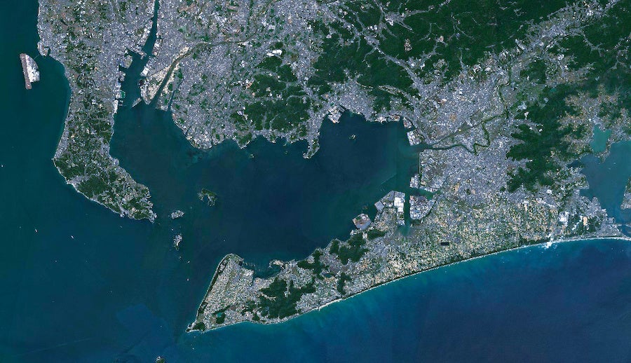 【市区町村単位での認定は全国初！！】豊橋市が「宇宙ビジネス創出推進自治体」に選定されましたのサブ画像1_東三河の衛星写真