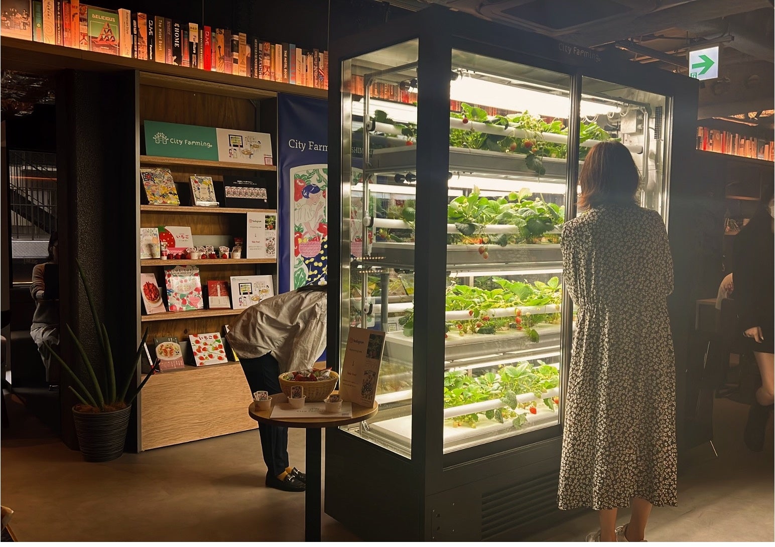 先端技術で農業にイノベーションを起こす、静岡県の「AOIフォーラム」が、令和5年度会員総会を開催しますのサブ画像2_書店に置かれたイチゴの植物工場