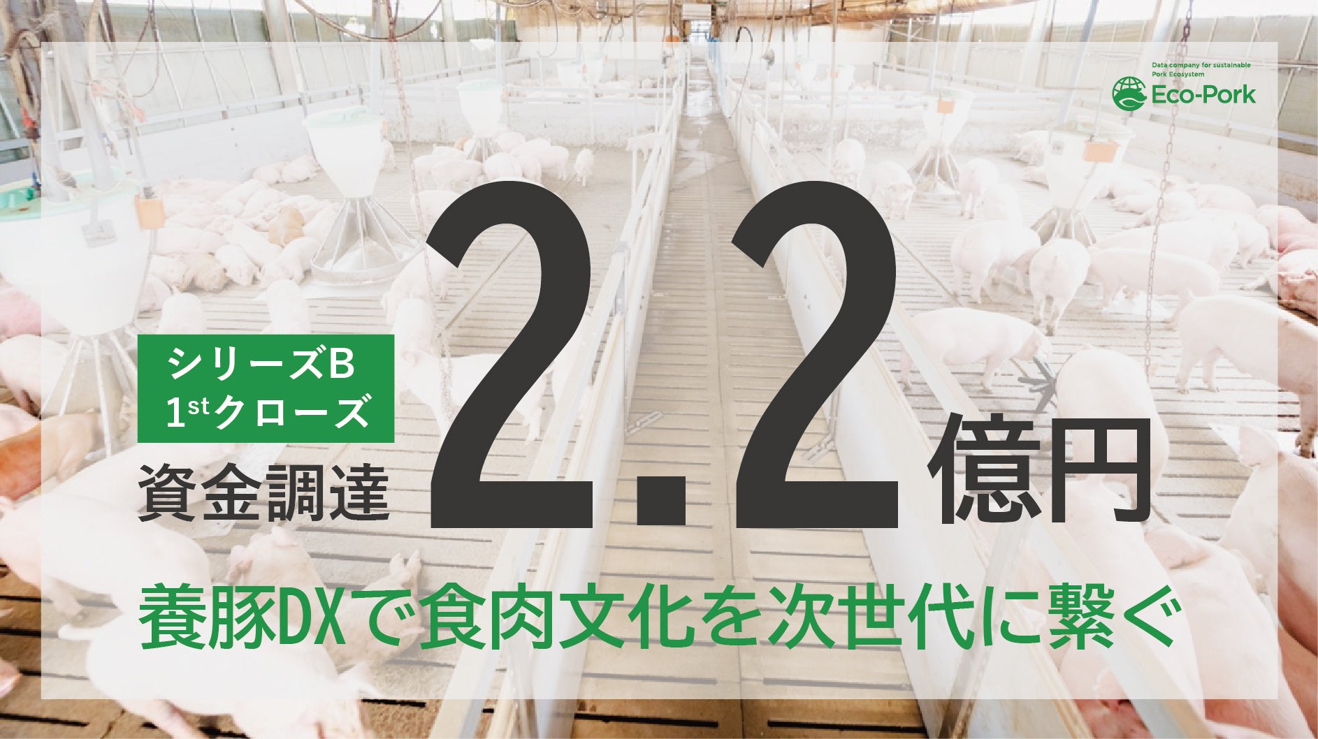 養豚DXのEco-Pork、シリーズBファーストクローズとして新たに2.2億円の資金調達を実施のサブ画像1