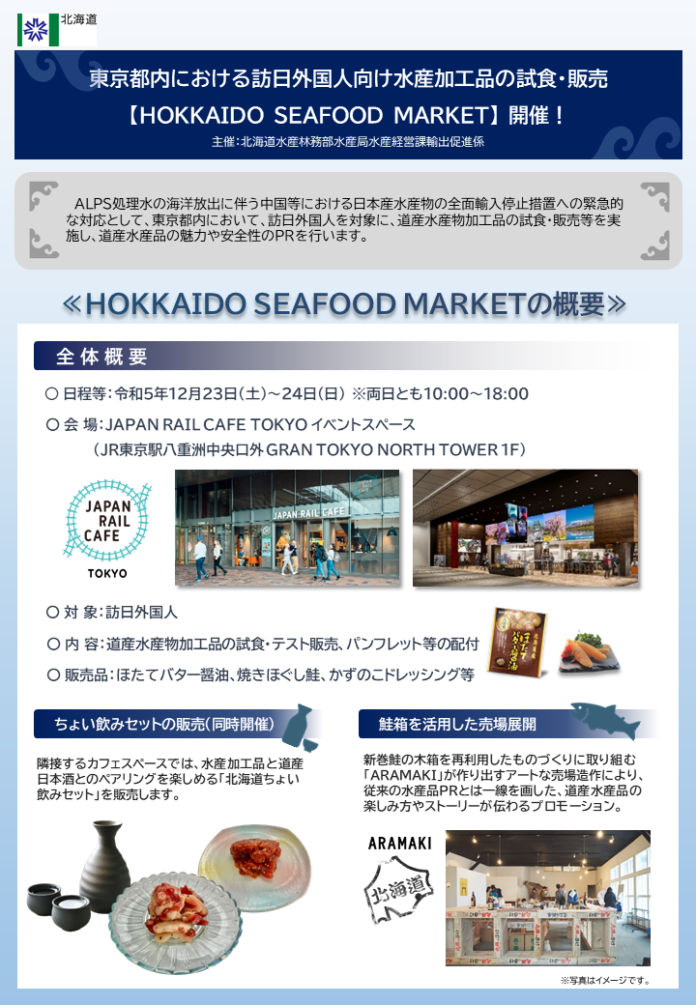 東京駅のJAPAN RAIL CAFE TOKYOで訪日外国人を対象としたHOKKAIDO SEAFOOD MARKETを開催！のメイン画像