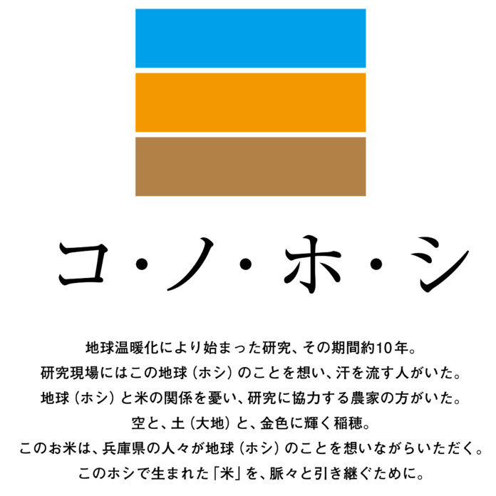 温暖化にも負けない、美味しいお米を。2025年秋、開発から10年の月日を経て10,000分の1で選ばれた兵庫県の新しいお米、『コ・ノ・ホ・シ』が誕生します。のメイン画像