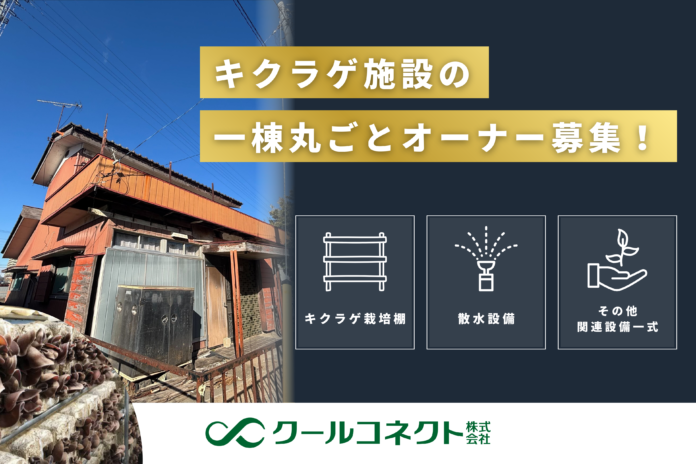 「投資家」向け農業事業（ノーサ）、「キクラゲ栽培施設の一棟丸ごとオーナー」を募集開始しますのメイン画像