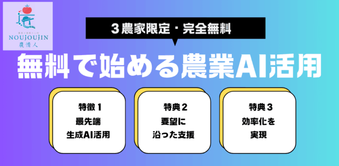 【好評につき第2弾】農業AI活用コンサルティングを1ヶ月無料提供のメイン画像