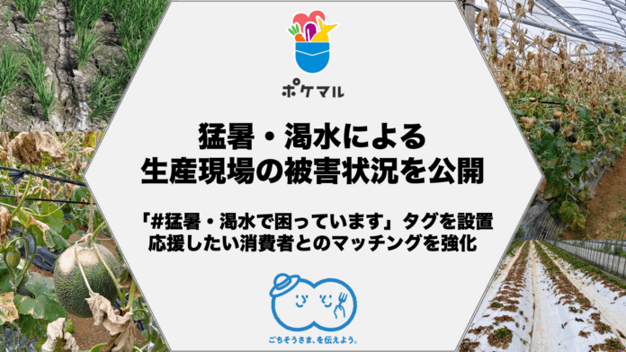 ポケットマルシェが記録的猛暑と渇水の影響を受けた生産者の調査結果を公開　生育不良を訴える声が多数、収穫量が例年の3分の1程度の生産者ものメイン画像